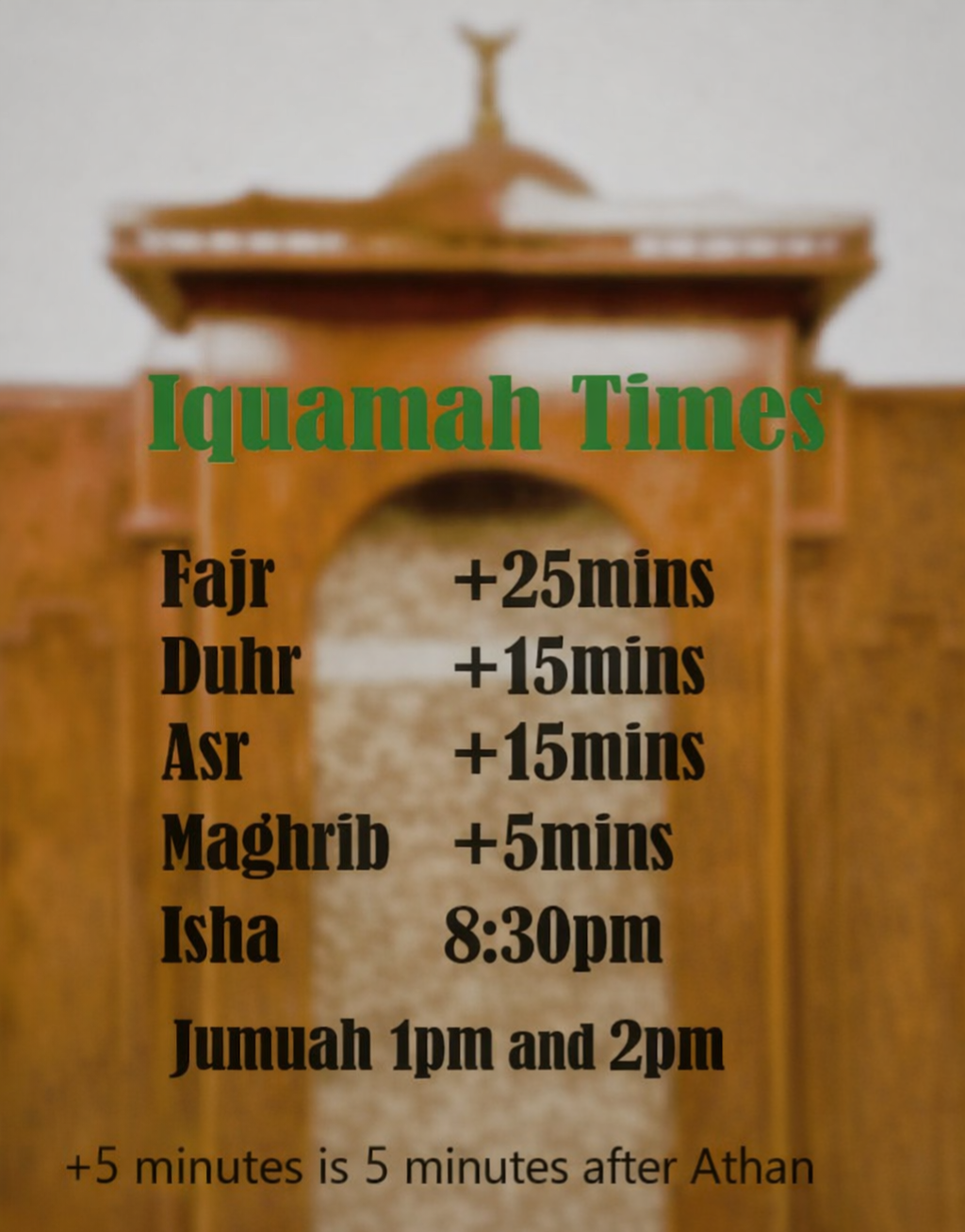 Iqamah Times 830 1 2